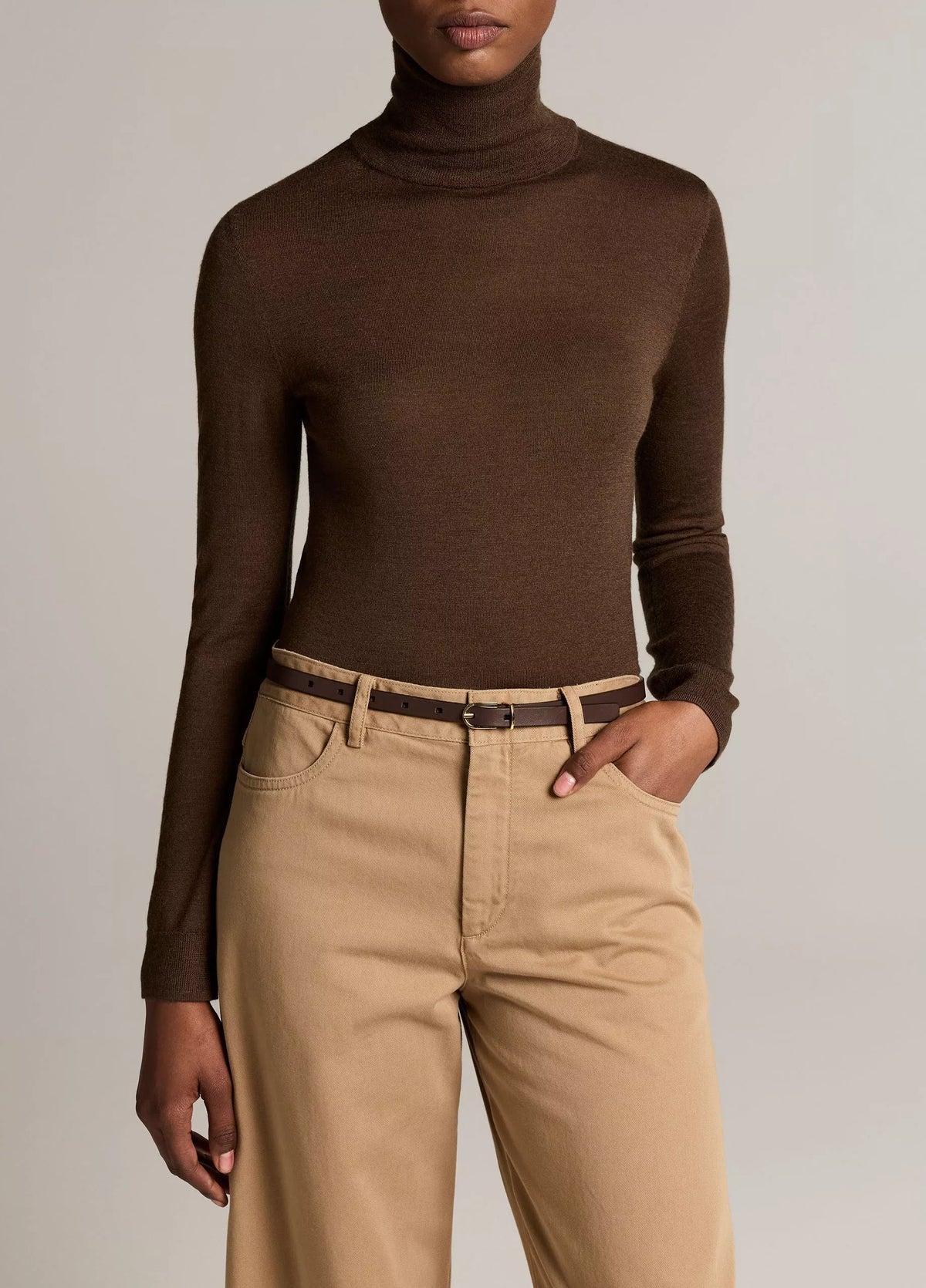 Cashmere-Silk Slim Turtleneck Sweater