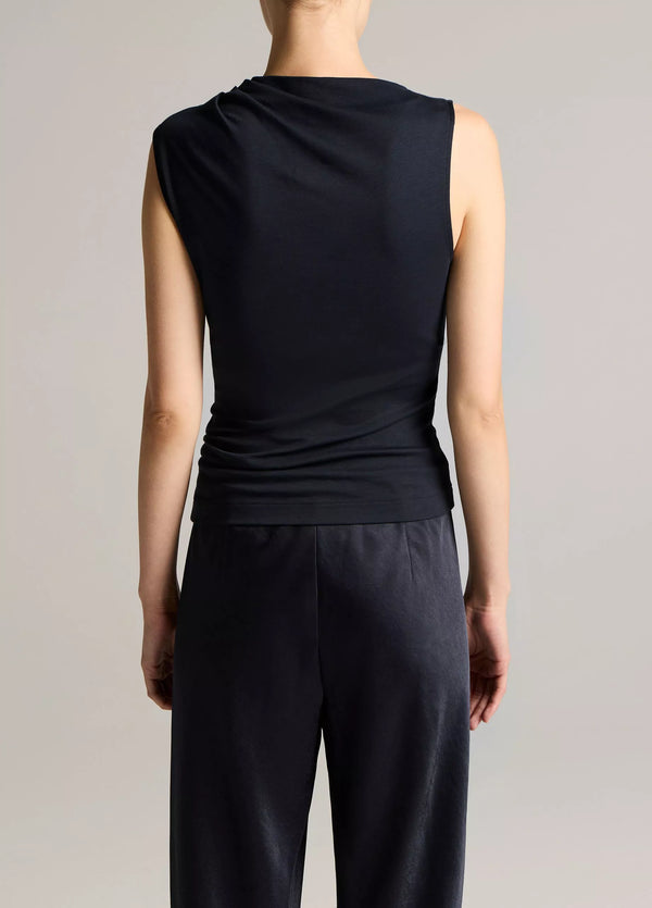 Pima Cotton Draped Sleeveless Top