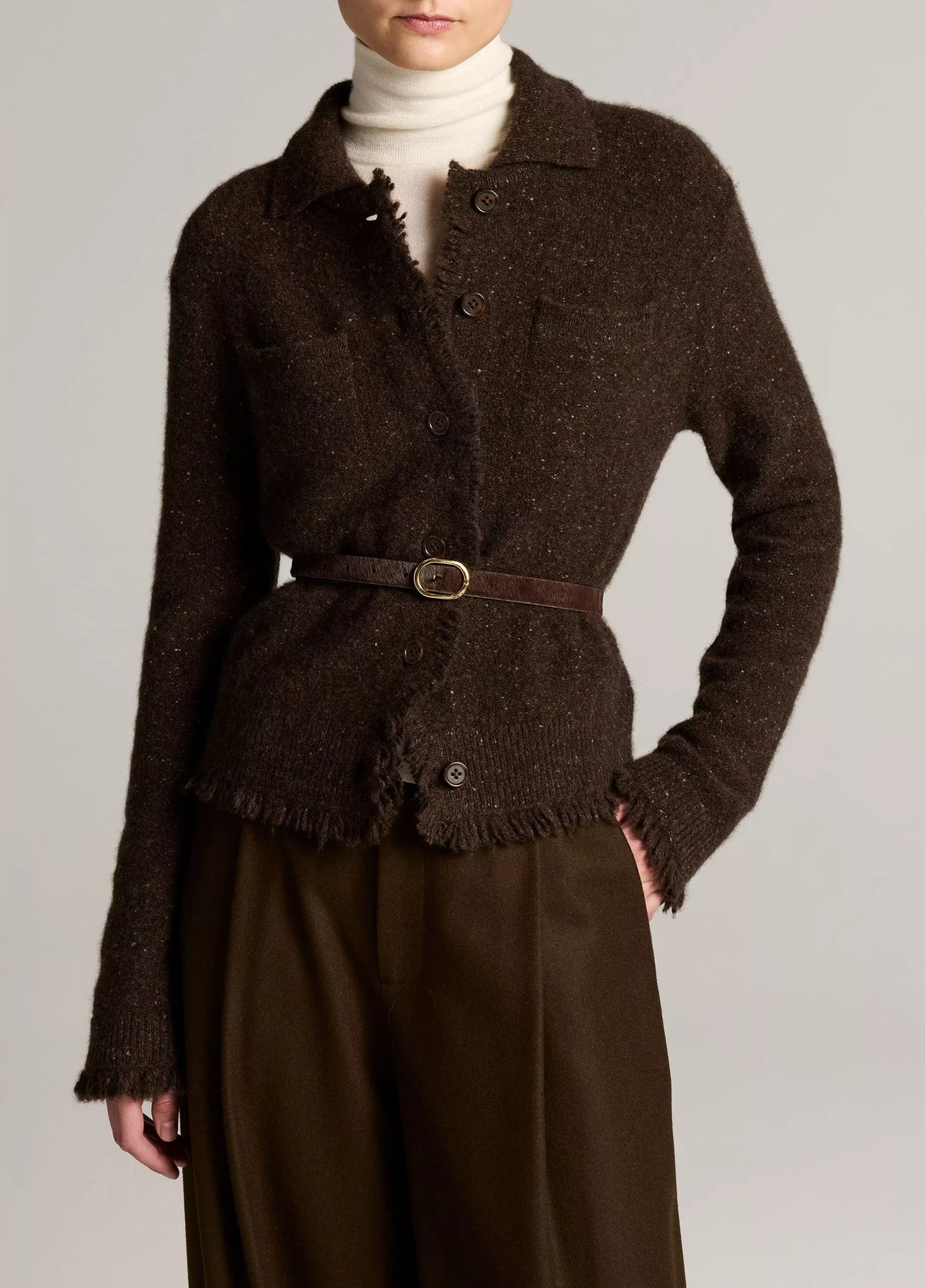 Donegal Plush Cashmere Shrunken Cardigan
