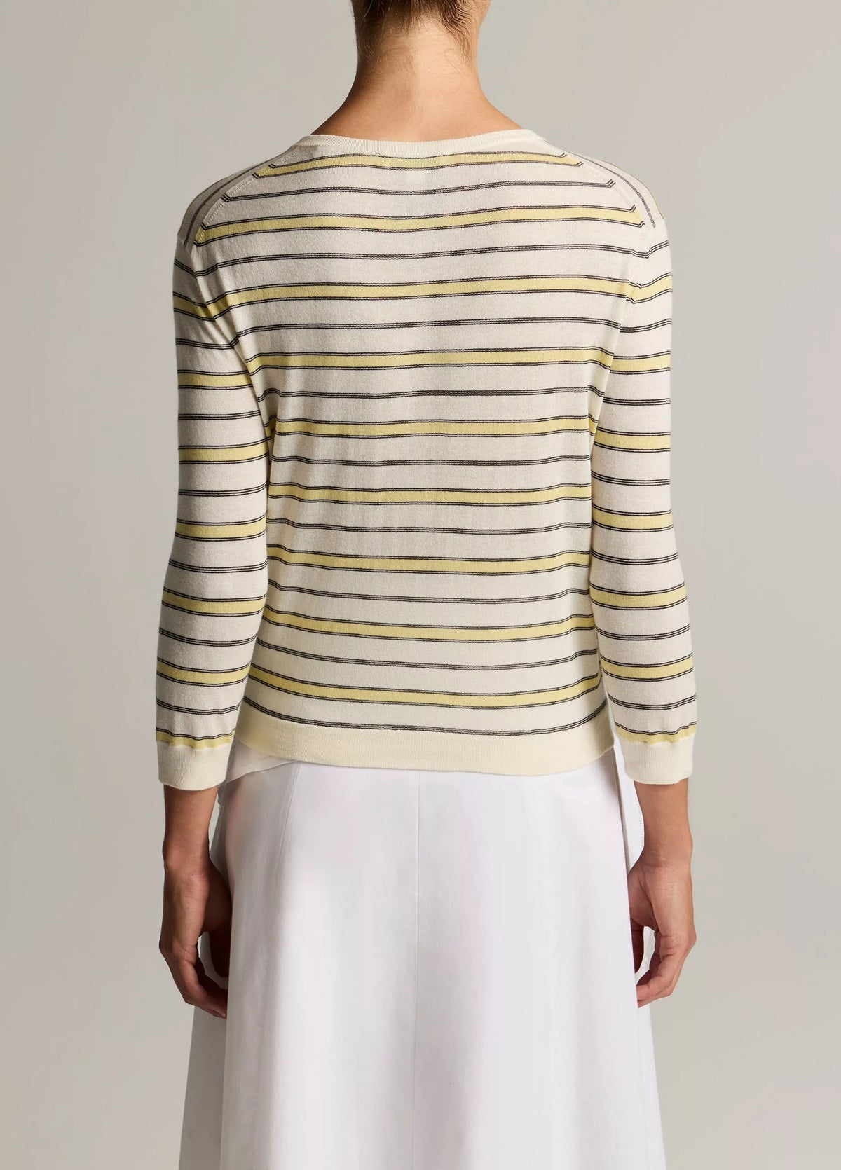 Striped Italian 3/4 Sleeve Cardigan