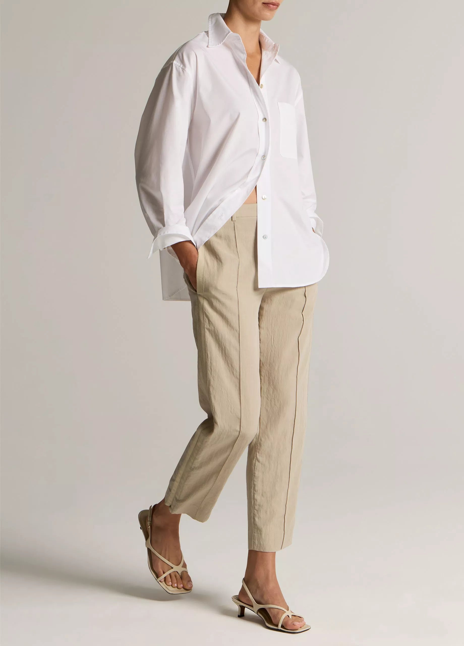 Grace Side-Strap Mid-Rise Pull-On Pant