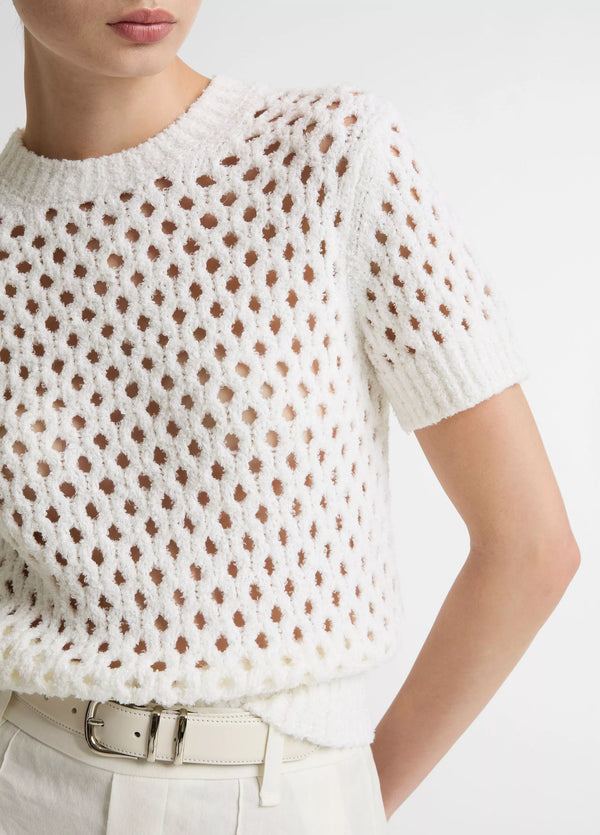 Honeycomb Short-Sleeve Sweater