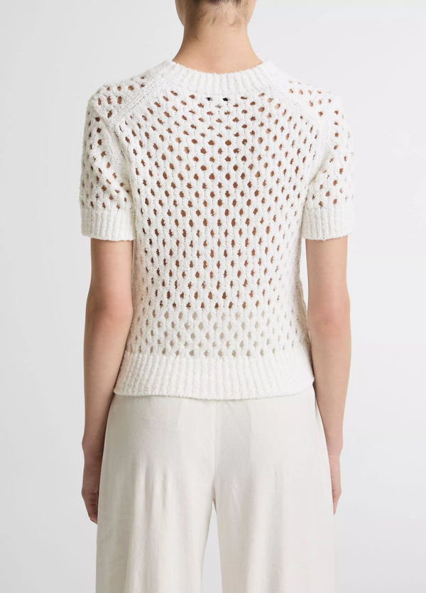 Honeycomb Short-Sleeve Sweater