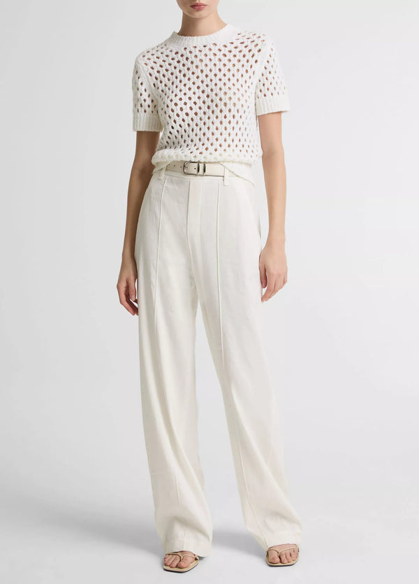 Honeycomb Short-Sleeve Sweater