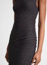 Load image into Gallery viewer, Smocked Cotton-Blend Side-Drape Dress
