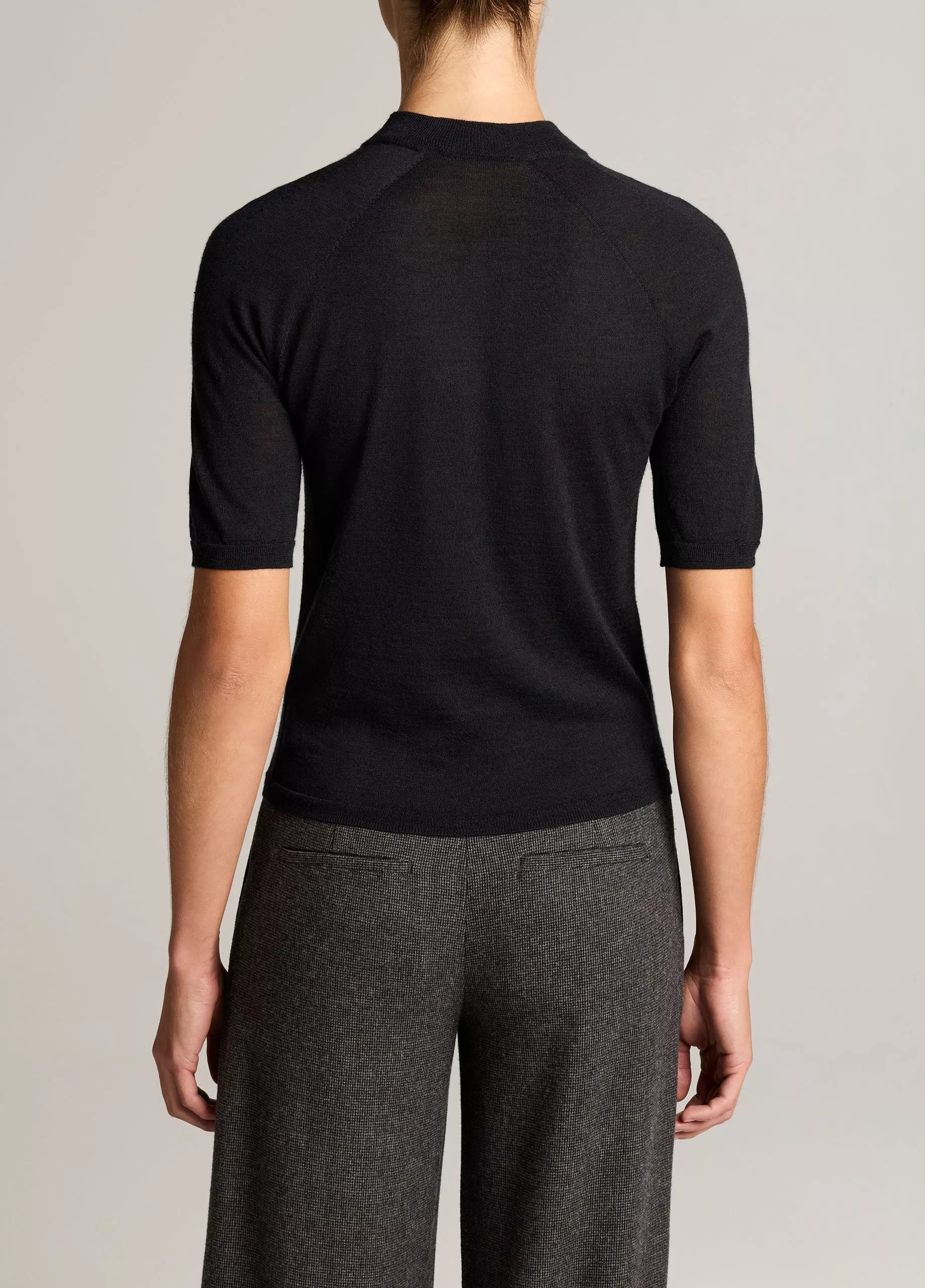 Cashmere-Silk Mock-Neck Raglan Sweater