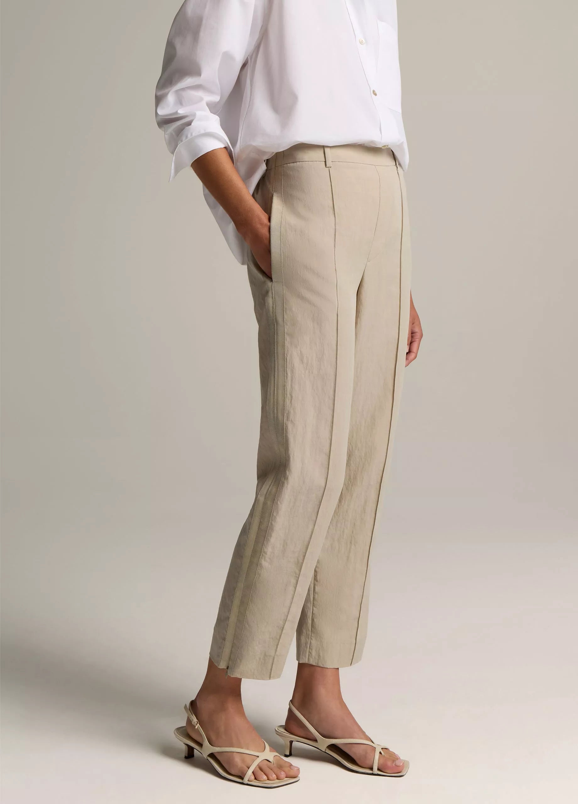 Grace Side-Strap Mid-Rise Pull-On Pant