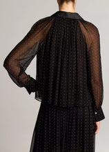 Load image into Gallery viewer, Heat-Set Dot Chiffon Gathered Blouse
