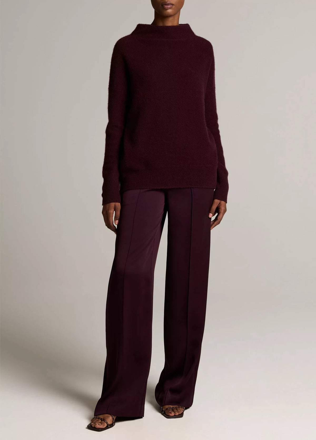 Plush Cashmere Funnel-Neck Sweater