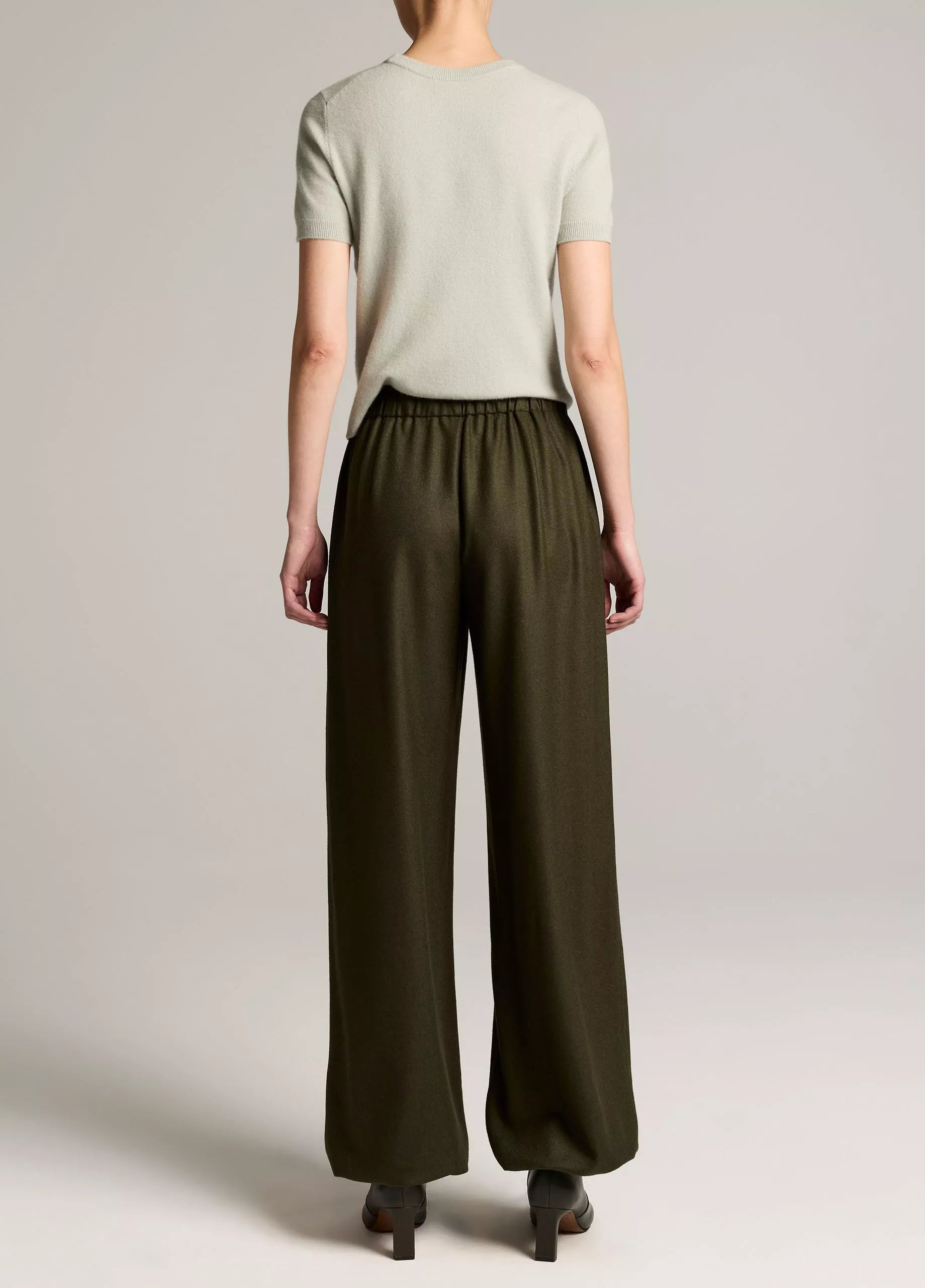 Italian Wool-Blend Flannel Drawstring Pant