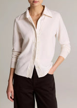 Load image into Gallery viewer, Satin-Trimmed Cashmere Collared Cardigan
