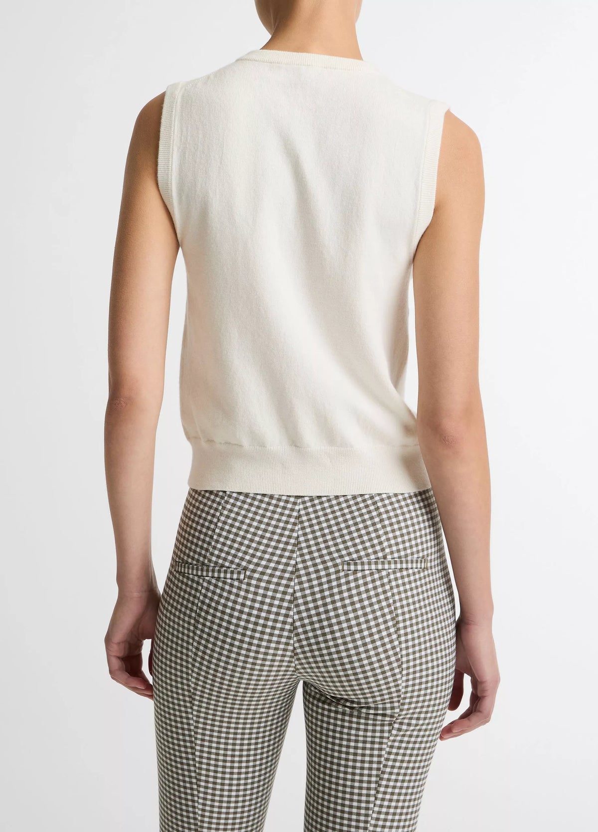 Cotton & Cashmere-Blend Button-Front Shell