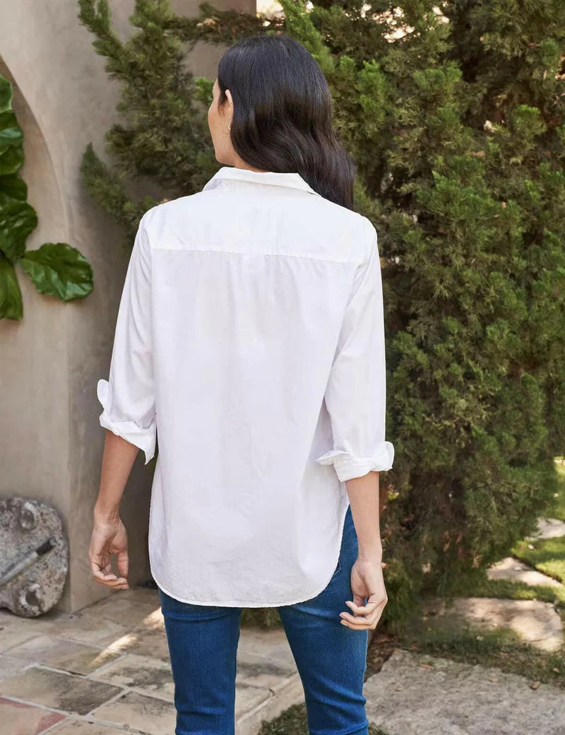 Frank Woven Button Up White