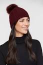 Fox Pom Cashmere Hat