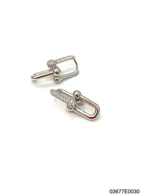 Emma Petite Square Huggie Link Earrings