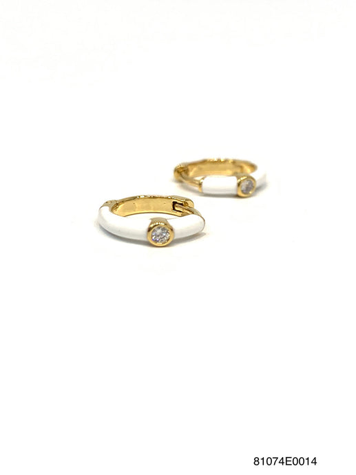 Zoe Enamel 1 CZ Huggie