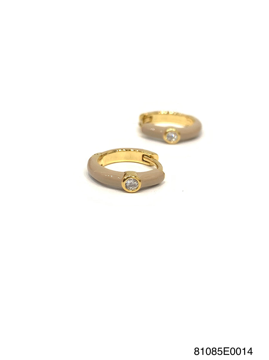 Zoe Enamel 1 CZ Huggie