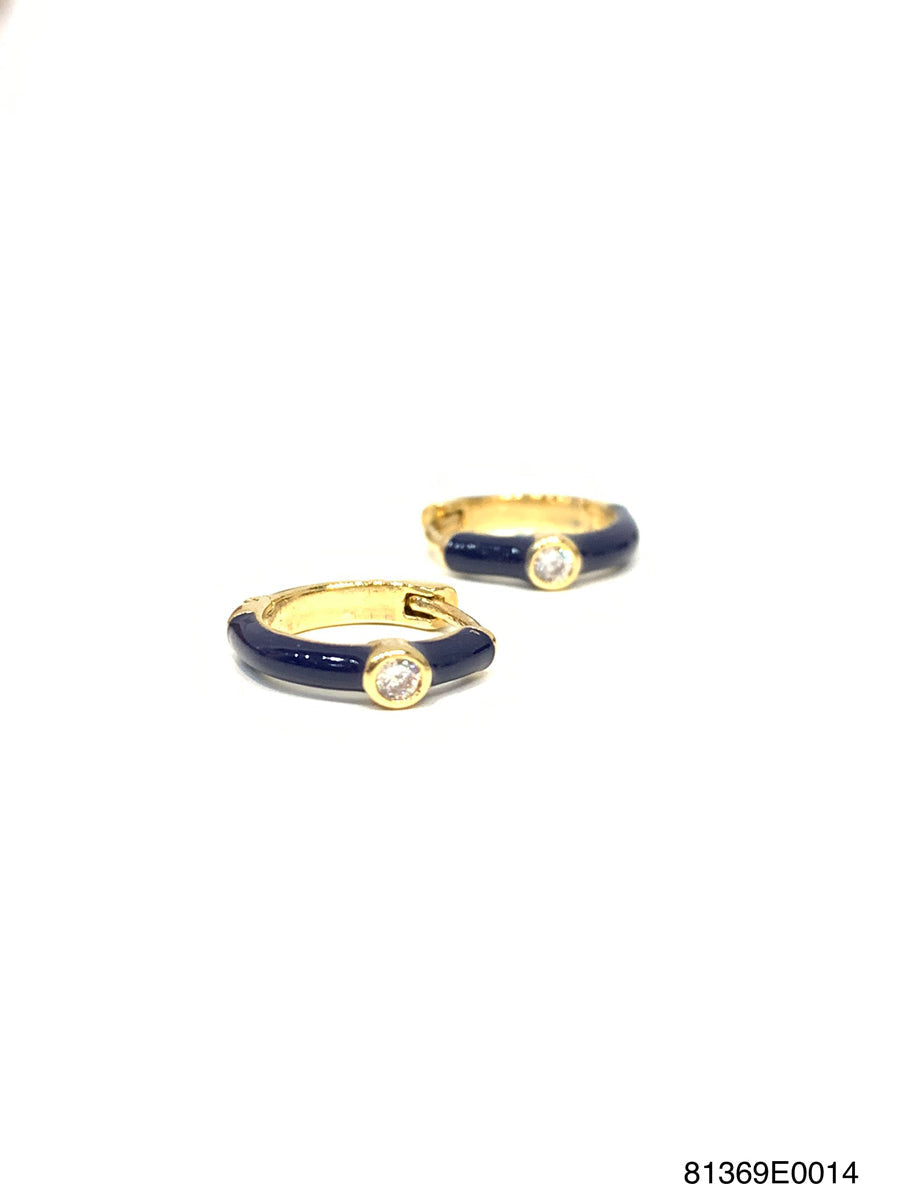 Zoe Enamel 1 CZ Huggie