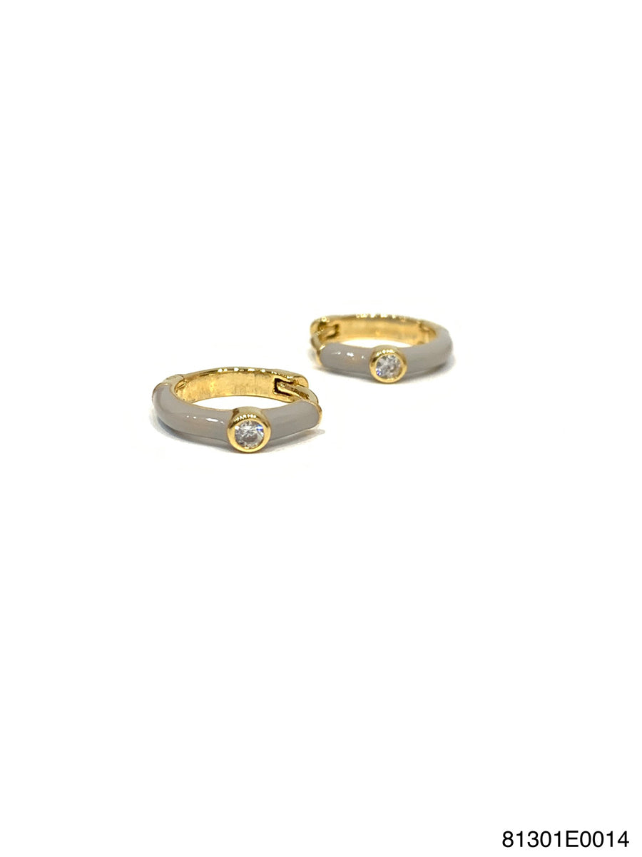 Zoe Enamel 1 CZ Huggie