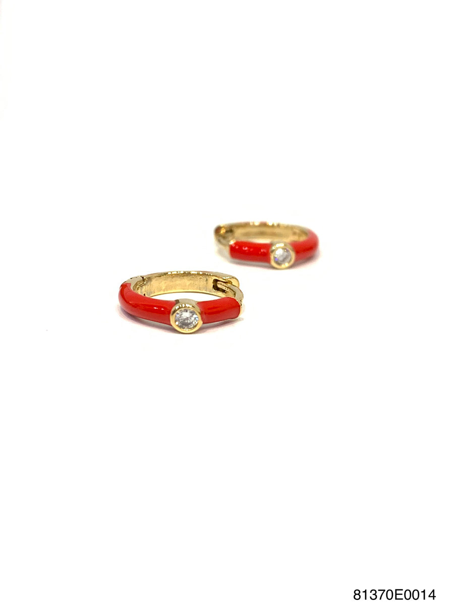 Zoe Enamel 1 CZ Huggie