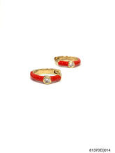 Load image into Gallery viewer, Zoe Enamel 1 CZ Huggie
