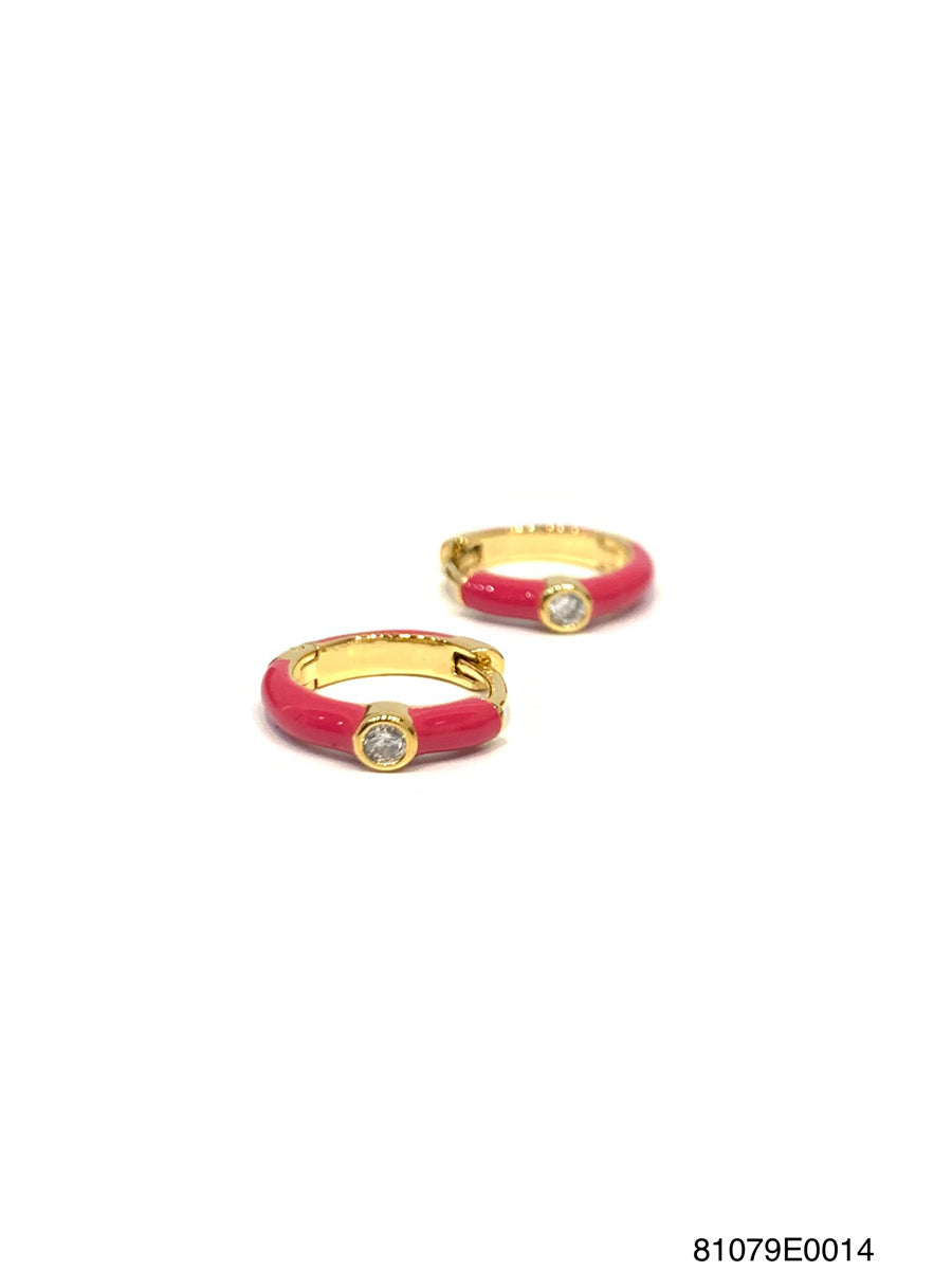 Zoe Enamel 1 CZ Huggie