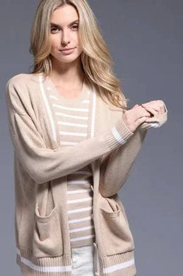 Oversized Cardigan with Tipping