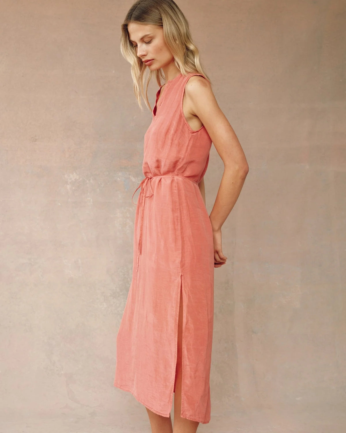 Sleeveless Belted Maxi Dress