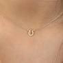 Gold Mini Diamond Horseshoe Necklace