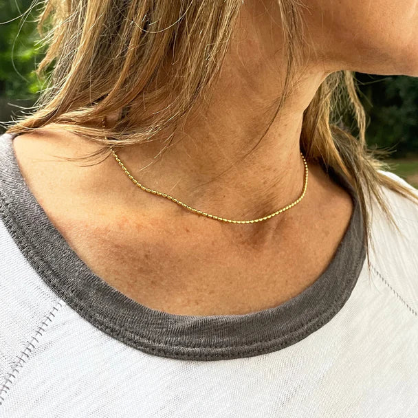 14k Gold Filled Oval Pattern Necklace